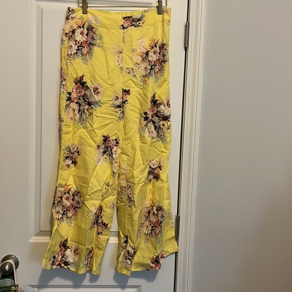 Anthropologie Feather Bone size 6 yellow floral pants Talese - Picture 4 of 12